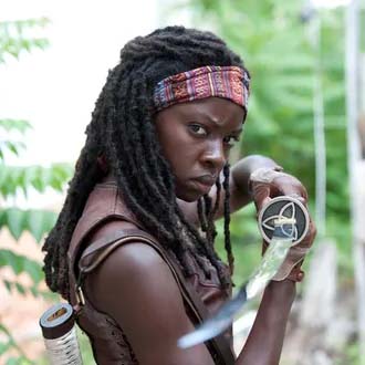 Image of Michonne with her sword from The Walking Dead