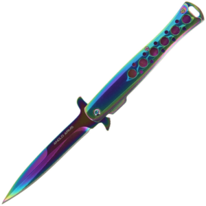 Rainbow Effect Stiletto Lock Knife