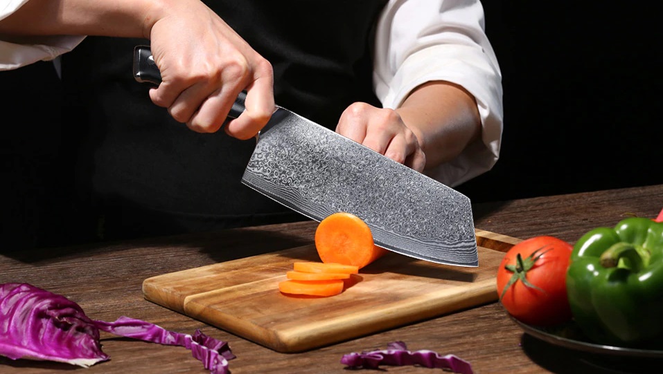 Japanese Damascus Steel Cleaver Kitchen Knife Knifewarehouse