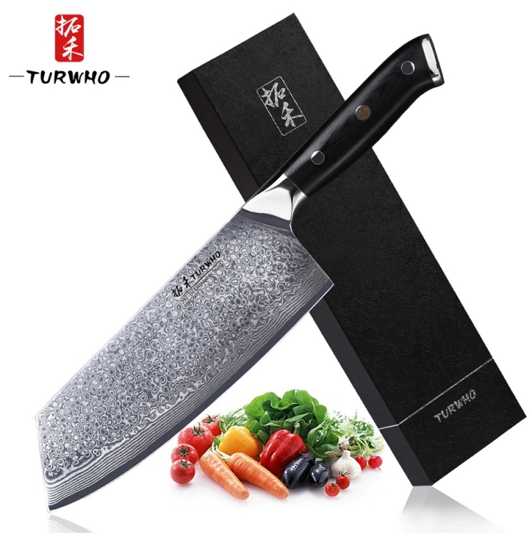 Japanese Damascus Steel Cleaver Kitchen Knife Knifewarehouse