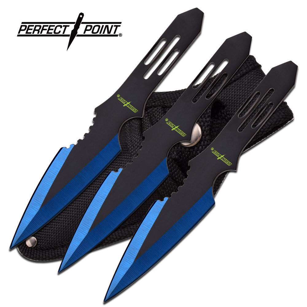 Blue Thunderbolt Perfect Point Throwing Knife Set Knifewarehouse