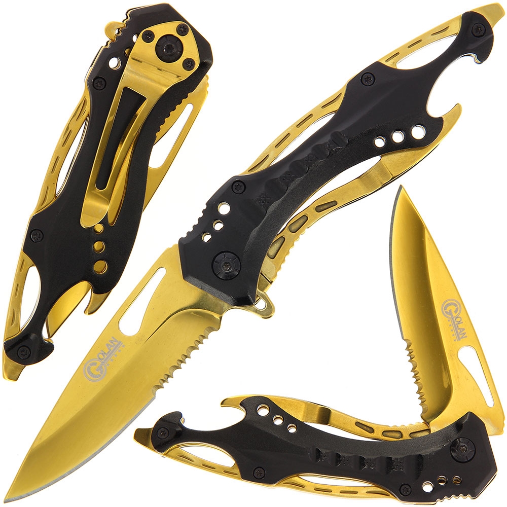 Golan Black Gold Folding Knife Knifewarehouse