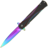 Rainbow Stiletto Locking Knife Open