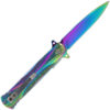 Rainbow Stiletto Locking Knife - Back Open