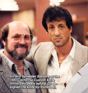 A photo of Gil Hibben and Sly at the Knife Show.