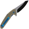Golan Tan Reverse Tanto Dual Tone Lock Knife Open Pocket Clip Side