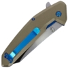 Golan Tan Reverse Tanto Dual Tone Lock Knife Closed Pocket Clip Side