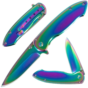 Rainbow Gentleman's Knife Main View of Multiple Angles