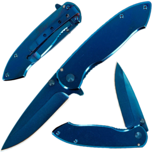 Golan Blue Gentleman's Knife Showing Multiple angles and views