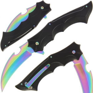 Eye-Catching Karambit Folding Knife – Rainbow