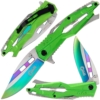 Golan GOL-771-GN Green & Rainbow Folding Knife