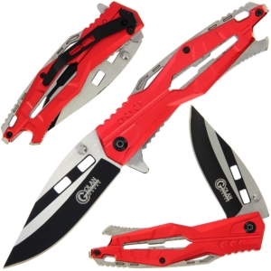 Golan GOL-771-RD Steel and Red Folding Knife