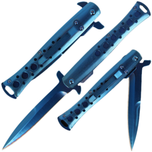 Golan Blue Titanium Stiletto Lock Knife