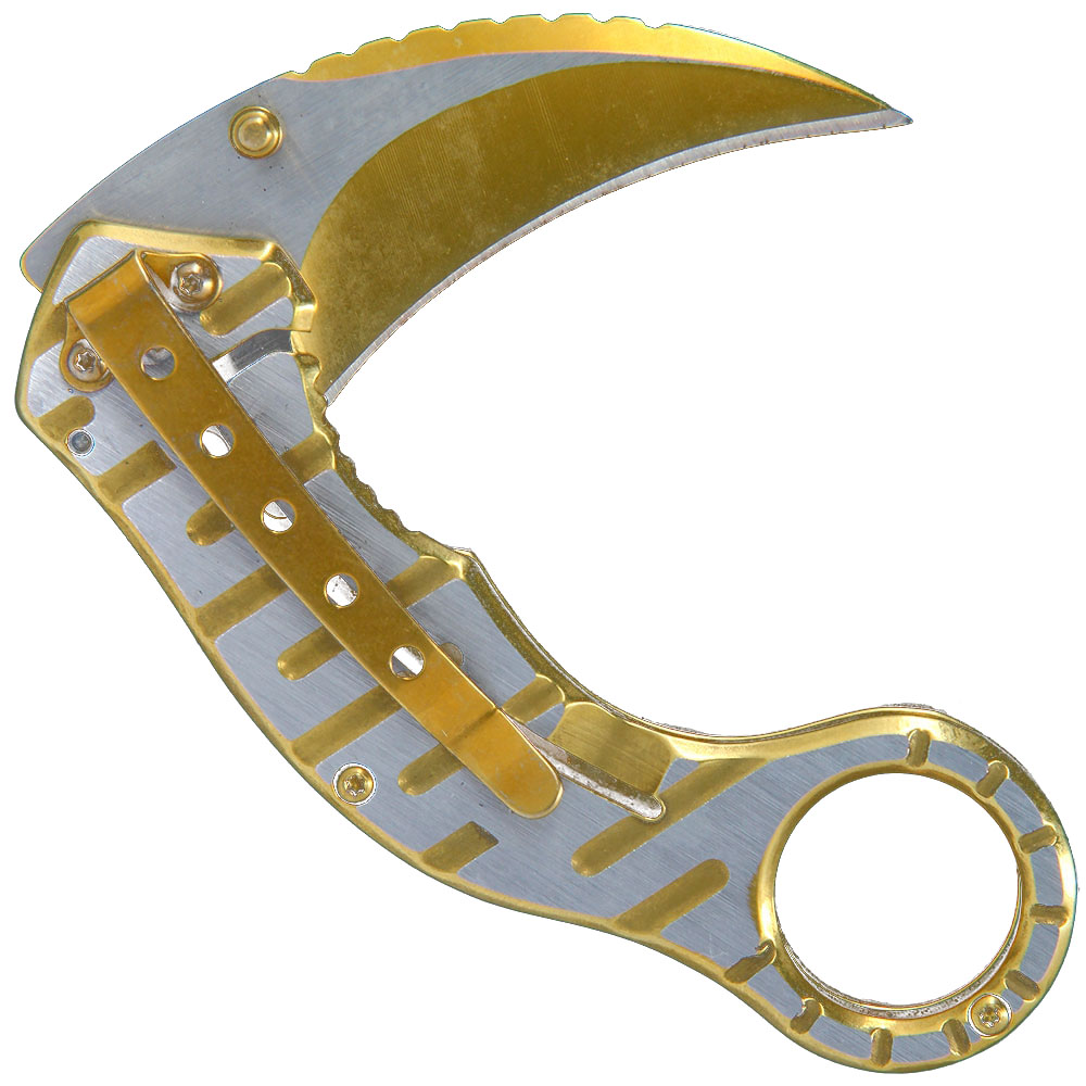 Gold Anodized Locking Karambit | Knifewarehouse