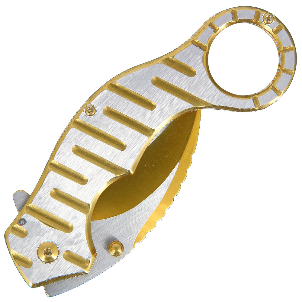 Gold Anodized Locking Karambit | Knifewarehouse