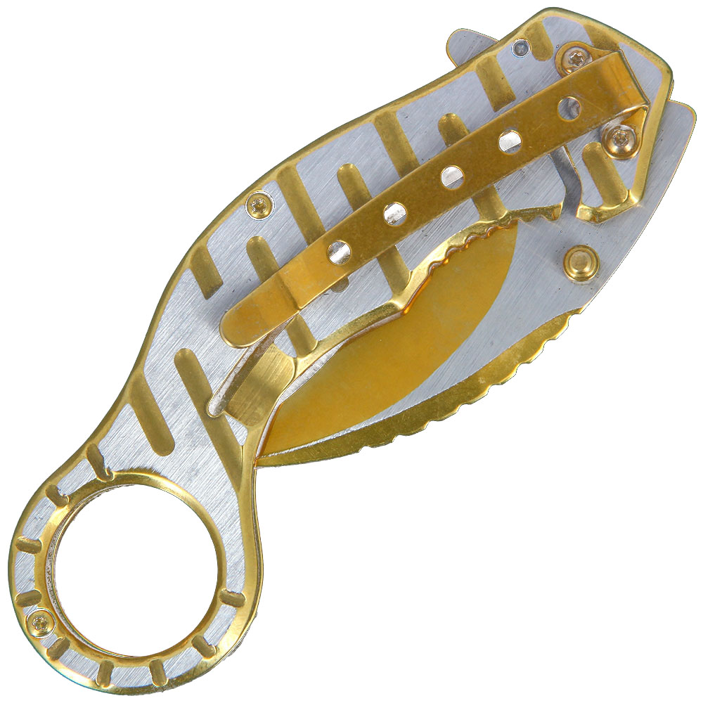 Gold Anodized Locking Karambit | Knifewarehouse