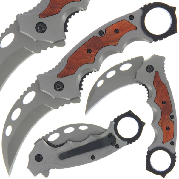 Grey Stainless Linerlock Karambit