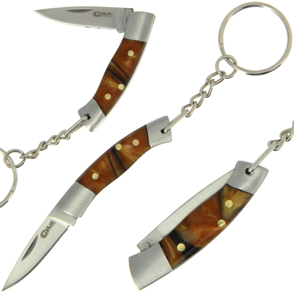 Amber coloured non-locking pen knife