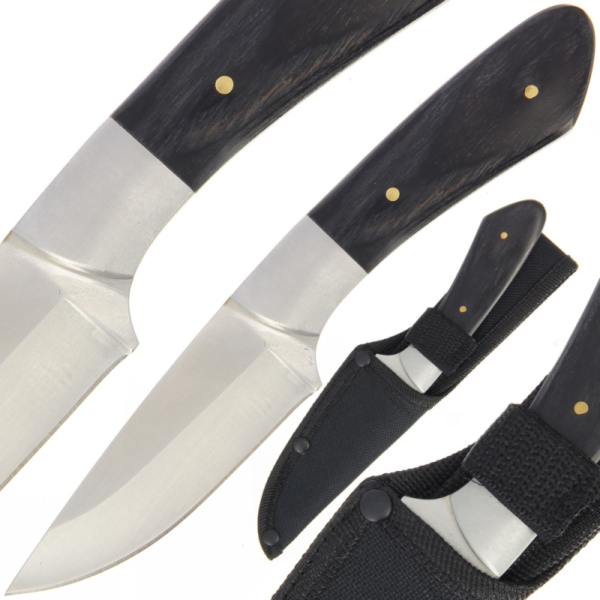 Smooth Black Pakkawood Fixed Blade Knife