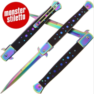 Monster Big Boy Stiletto G10 Rainbow Knife