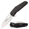 MTech USA Glow Carbon Lock Knife shown open and closed on a white background.