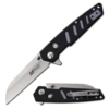 MTech USA Sidelock Wharncliffe Lock Knife shown open and closed with cool new locking mechanism visible on a white background.