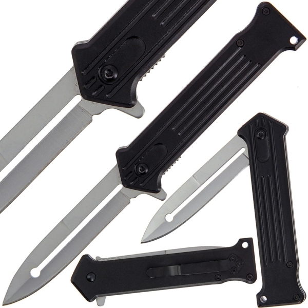 Golan Black and Satin Linerlock Lock Knife