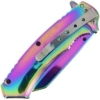 Rainbow Folding Knife with Pink Pearl Handle
