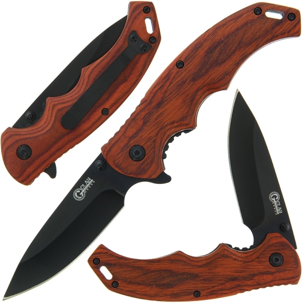 Golan Red Pakkawood Lock Knife