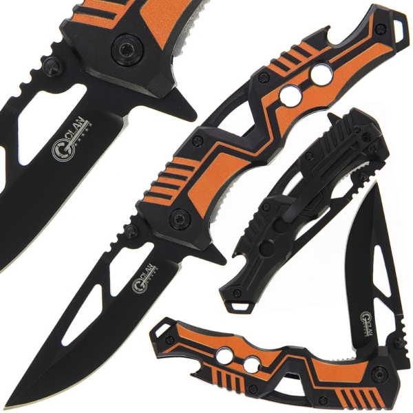 Golan Orange & Black Linerlock Lock Knife